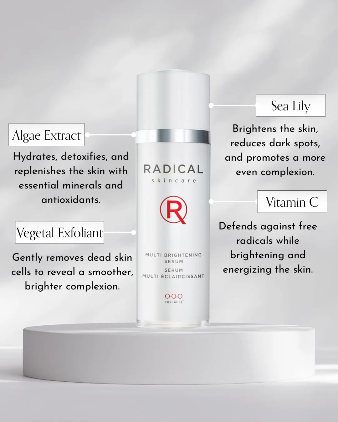 Сыворотка Radical Skincare — Multi Brightening Serum - борется с 7 причинами неровного тона кожи, подтягивает и, 30 мл — фото 3