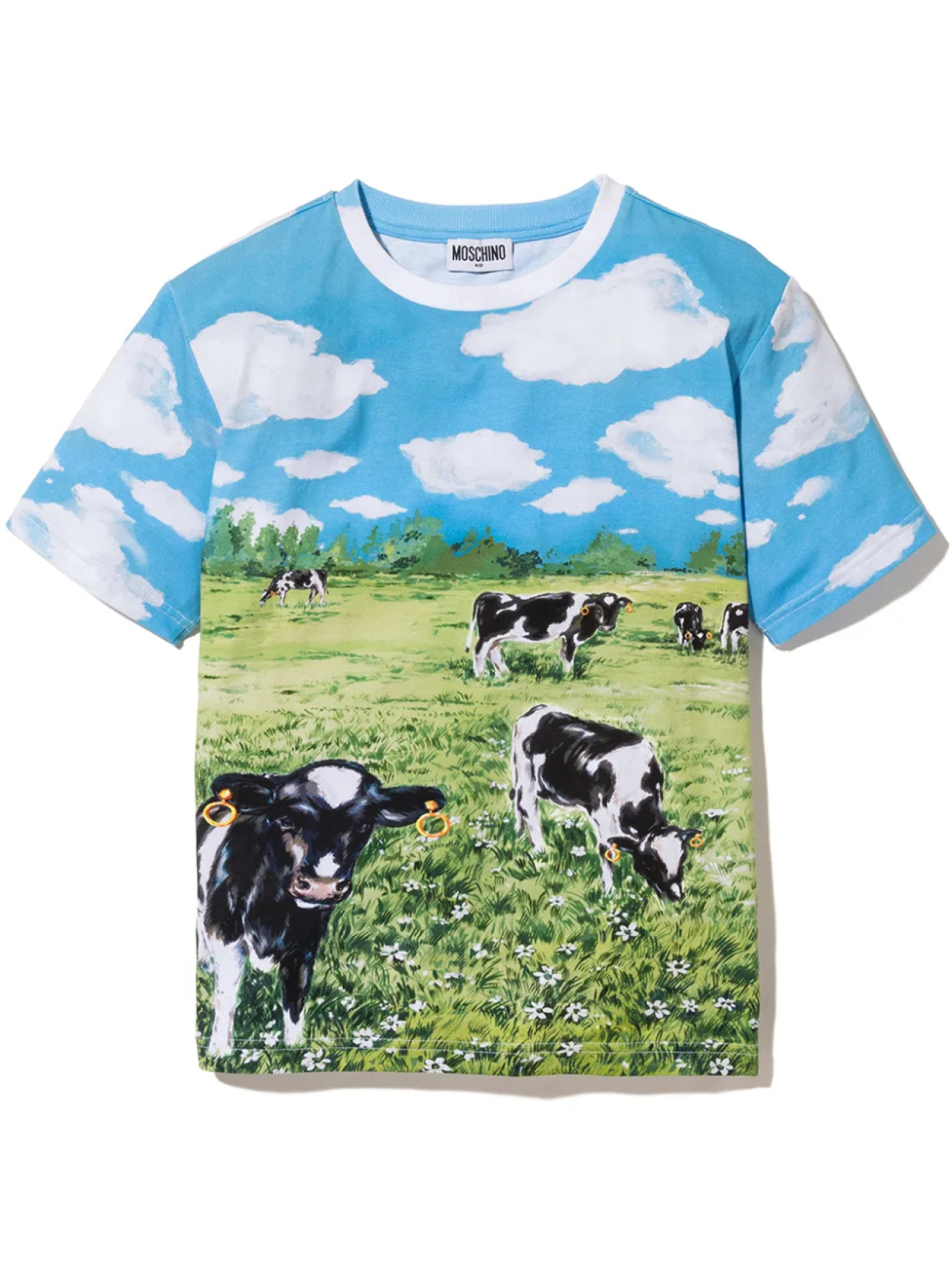 

Moschino Kids футболка с принтом, синий