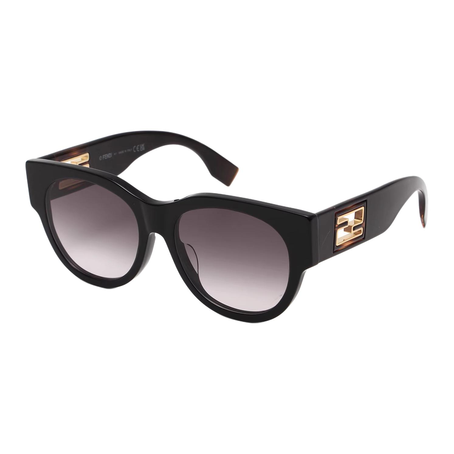 

FENDI Овальные солнцезащитные очки с пластиковой оправой женские черные, Black