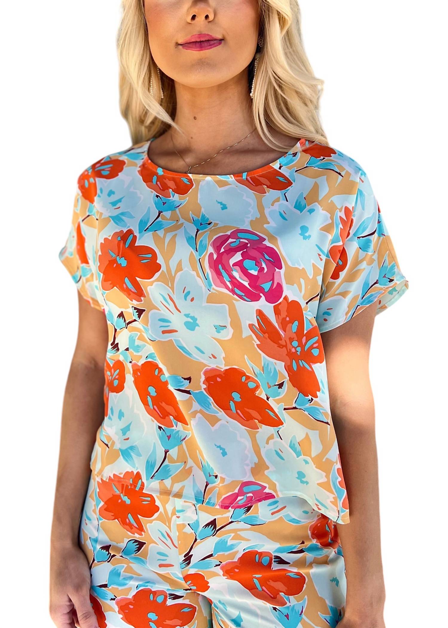 

Spritz Floral Топ In Orange Flower Meet Me in Santorini