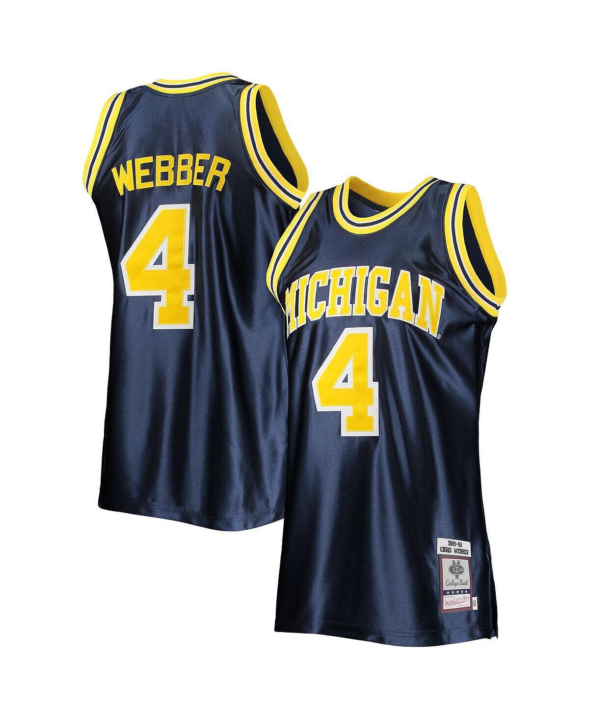 

Мужская аутентичная футболка колледжа Chris Webber Navy Michigan Wolverines 1991-92 гг. Mitchell & Ness