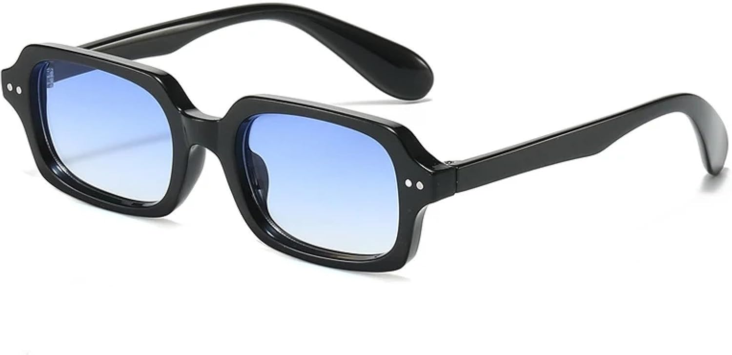 

Мужские модные солнцезащитные очки в стиле ретро с заклепками, солнцезащитные очки UV400 для женщин, гелевые очки с градиентным переходом цвета TOIPASTN, Black Blue Gradient