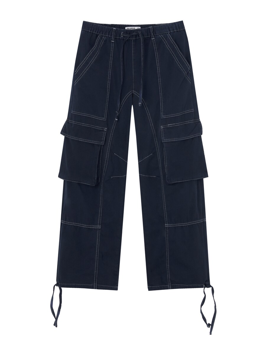 

Брюки-карго Pull&Bear Loose fit Cargo Pants, темно-синий
