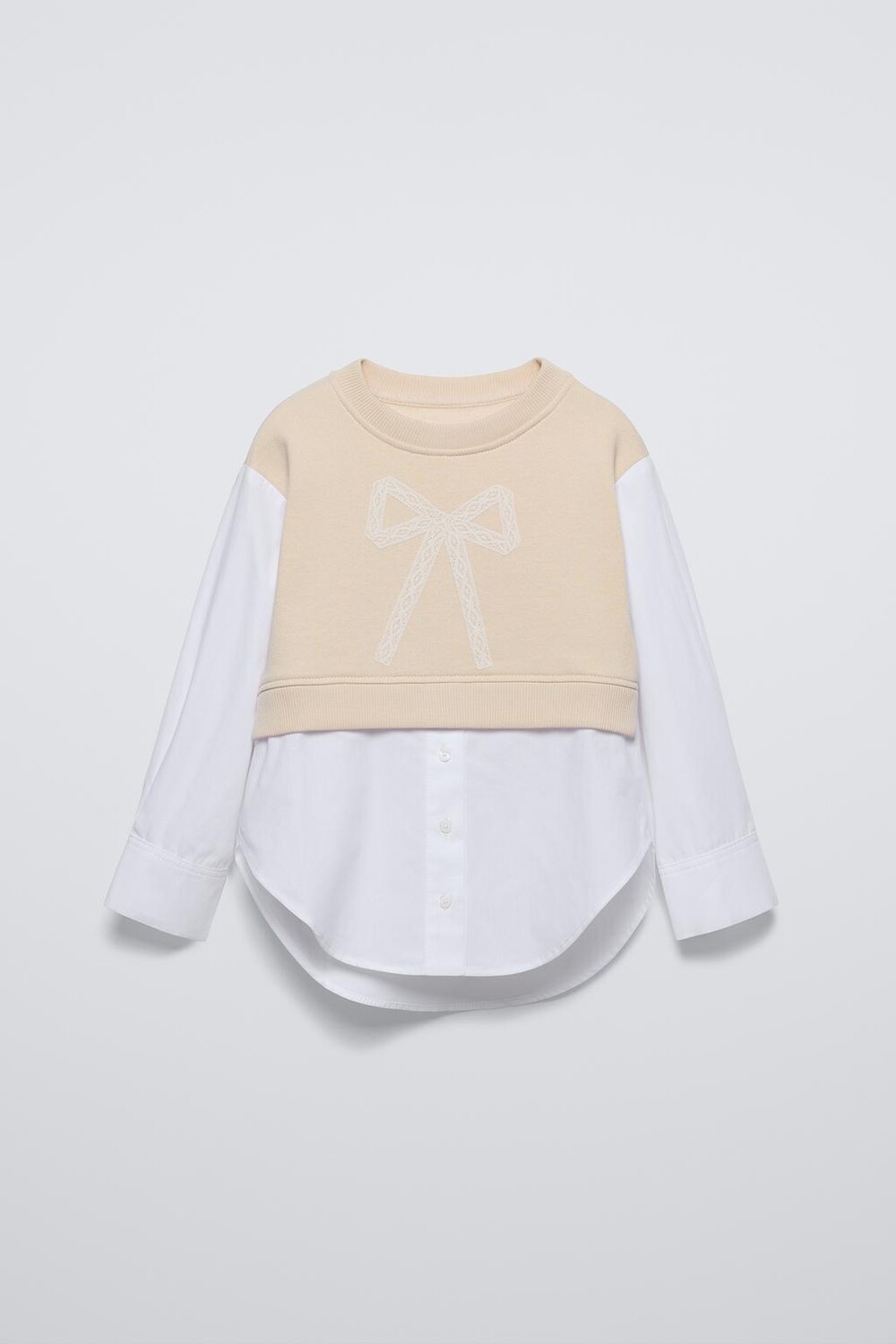 

Рубашка с бантом ZARA, экрю