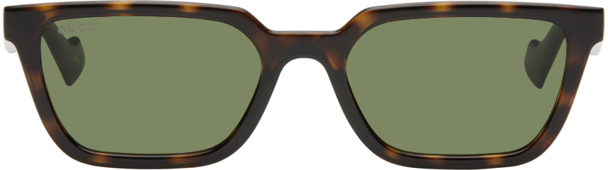 

Коричневые солнцезащитные очки «кошачий глаз» Gucci, Havana/Havana/Green