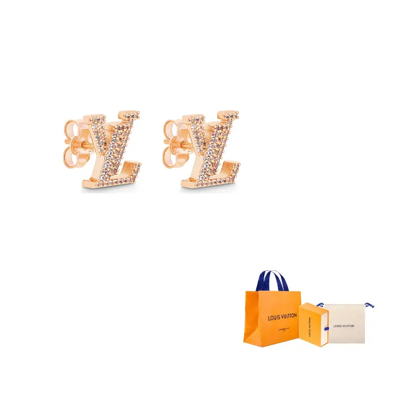 

Серьги-гвоздики ICONIC с металлическими шпильками LOUIS VUITTON, розовое золото