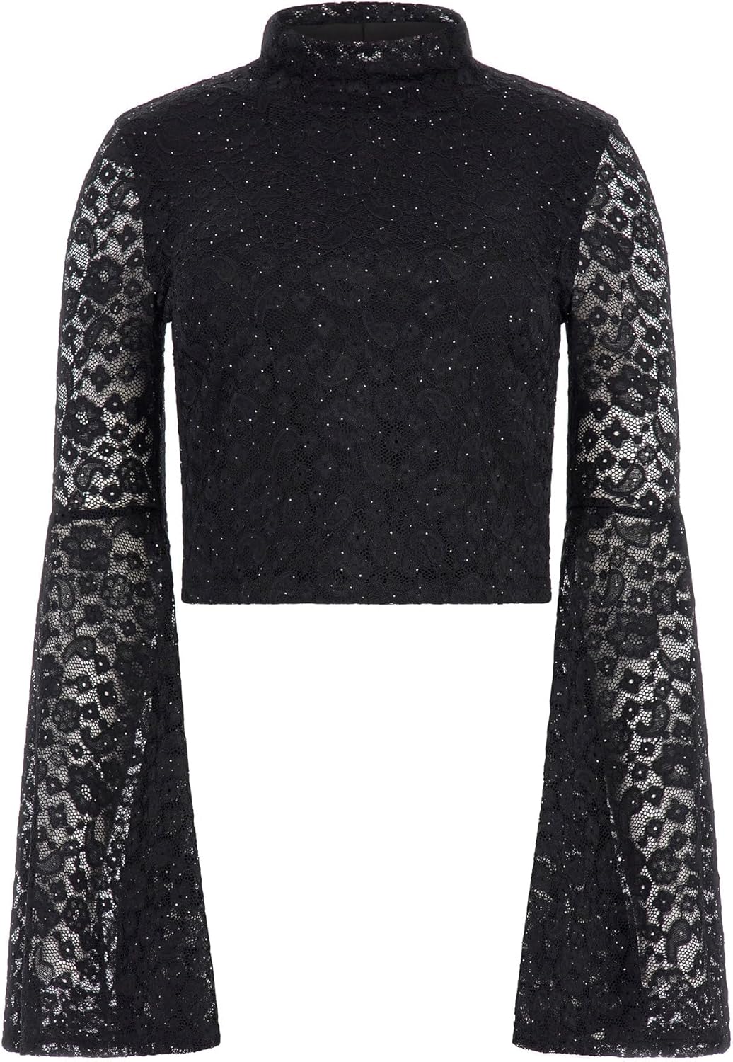 

Топ GUESS женский с длинным рукавом и воротником-стойкой Dominique, Jet Black