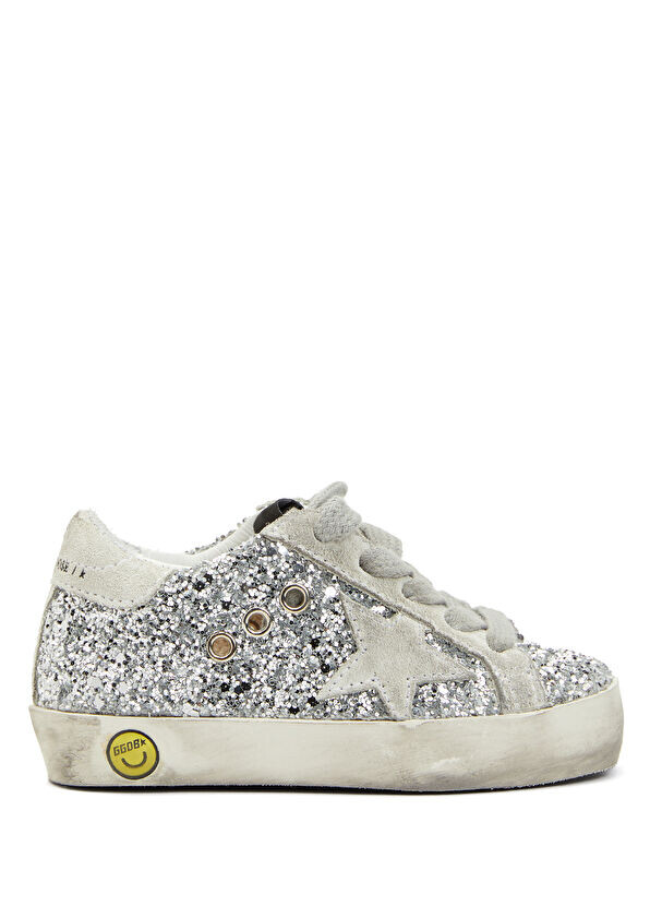 Детские кеды Junior Super Star серебристого цвета Golden Goose, мультиколор
