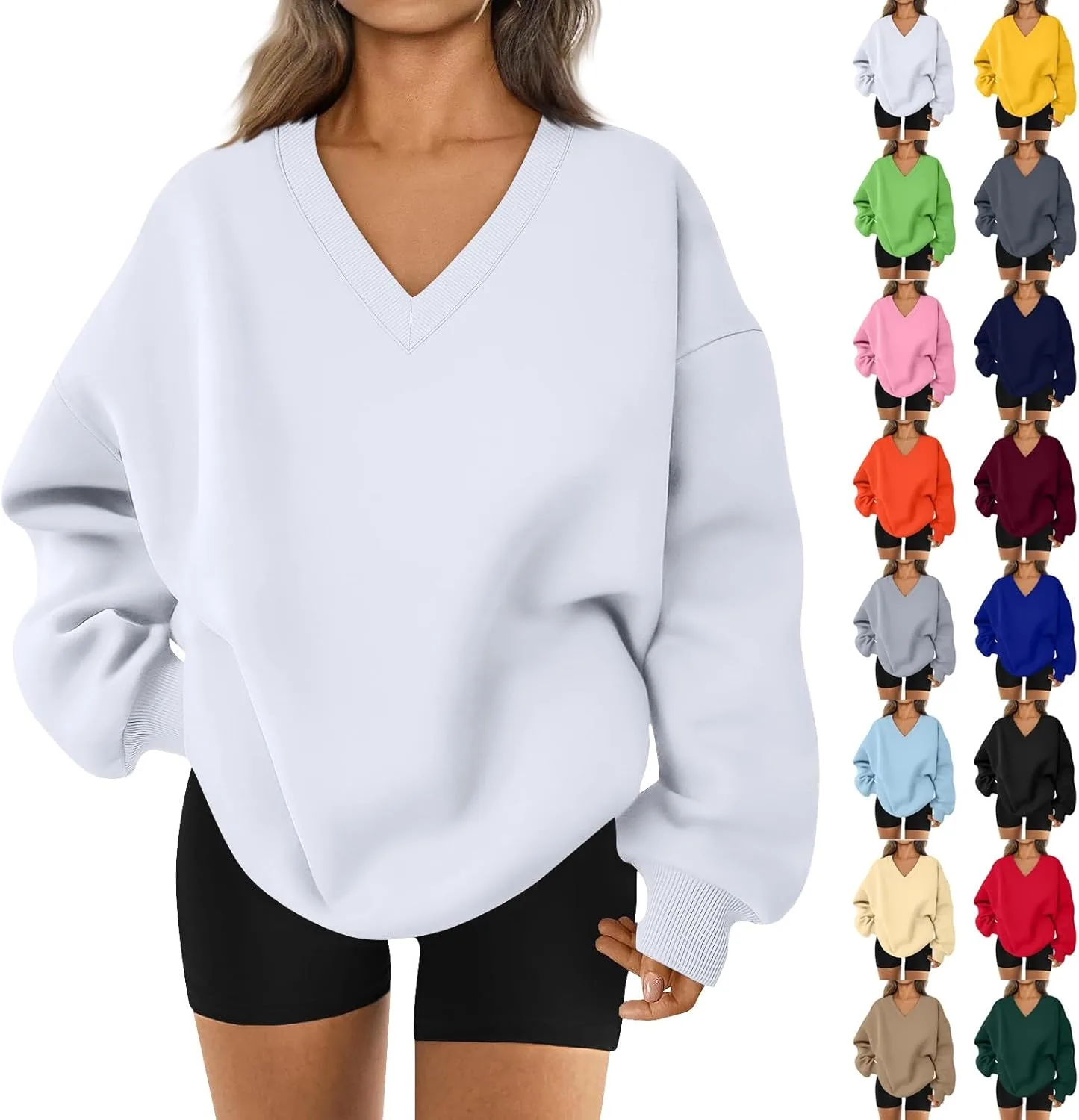 

Оверсайз свитшот с V-образным вырезом для женщин