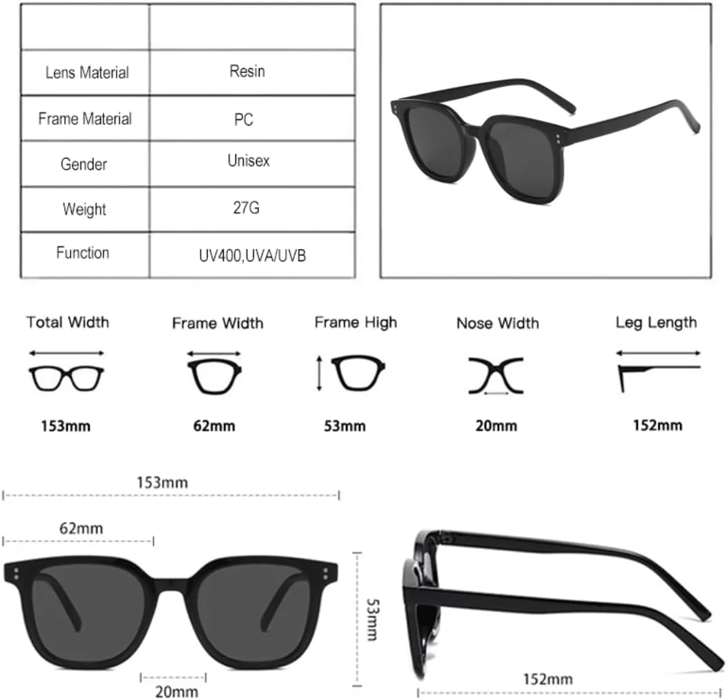 

Солнцезащитные очки для женщин и мужчин, прозрачные линзы Ocean, защита от УФ-излучения UV400, ретро-стиль, декор с заклепками (черно-розовые) TVTBBVV, Black Pink