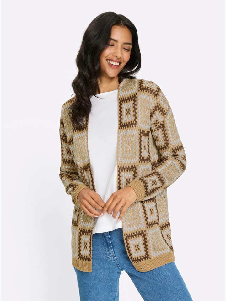 

Кардиган в верблюжьем и шоколадном узоре Sieh an!