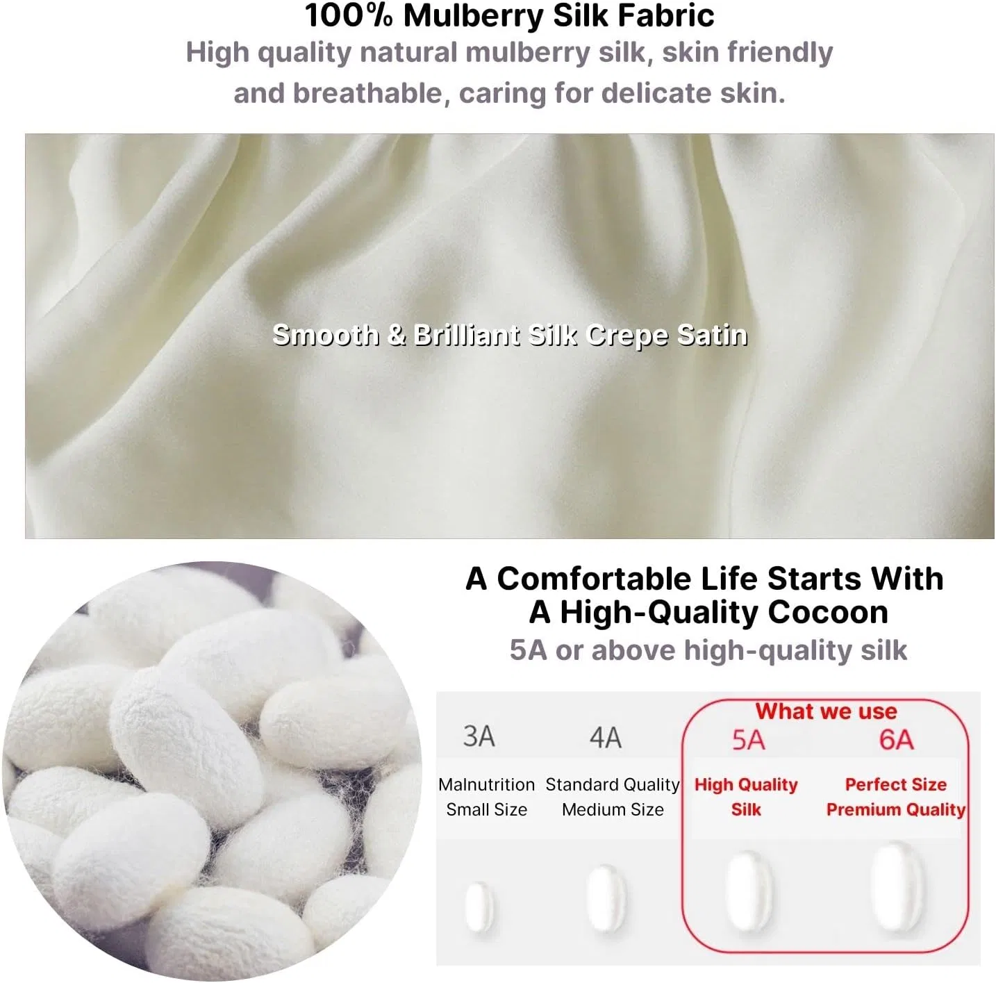 Боксеры из шелка, Men's 100% Pure Mulberry Silk, белые — фото 3