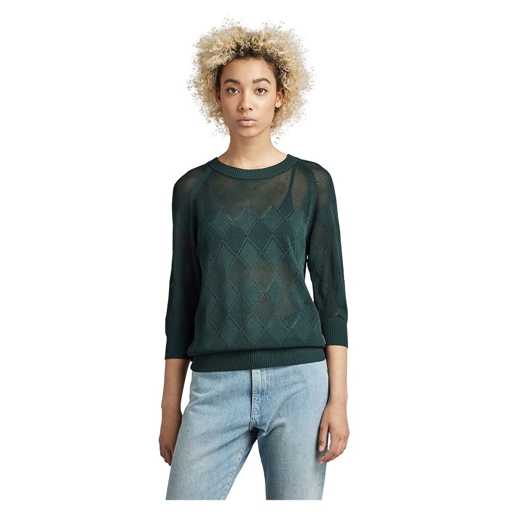 

Свитер G-Star Pointelle Short Sleeve Crew Neck, зеленый