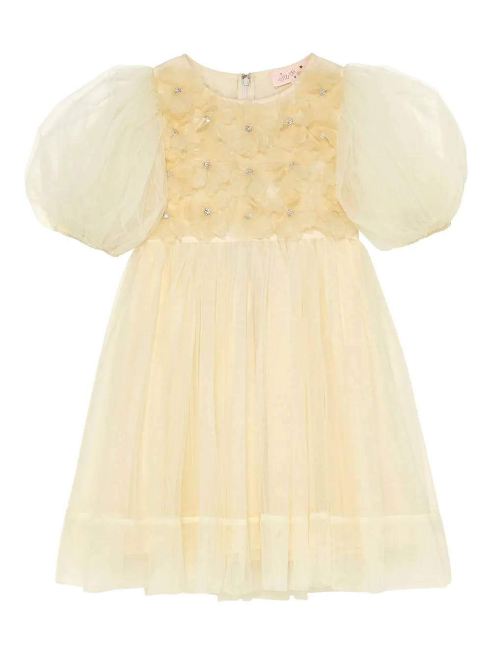 

Платье «Камелия» с рукавами-фонариками, украшенное цветами Tutu Du Monde, желтый