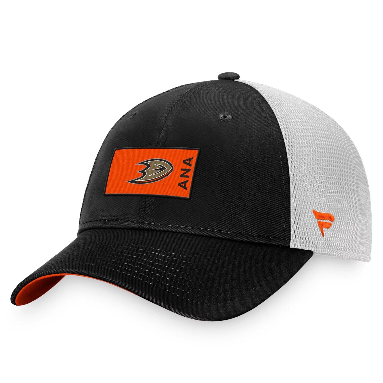 

Мужская черно-белая фирменная кепка Fanatics Anaheim Ducks Authentic Pro Rink Trucker Snapback