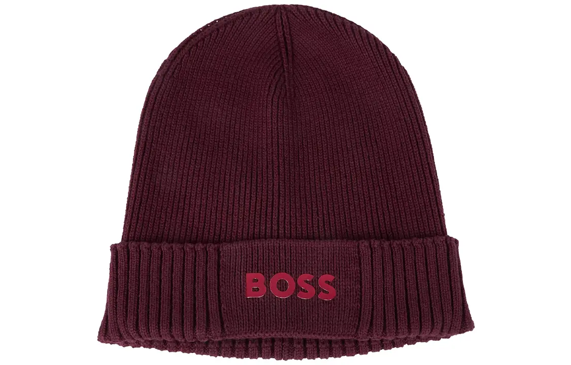 

Хлопковая и шерстяная шапка мужская красная HUGO BOSS