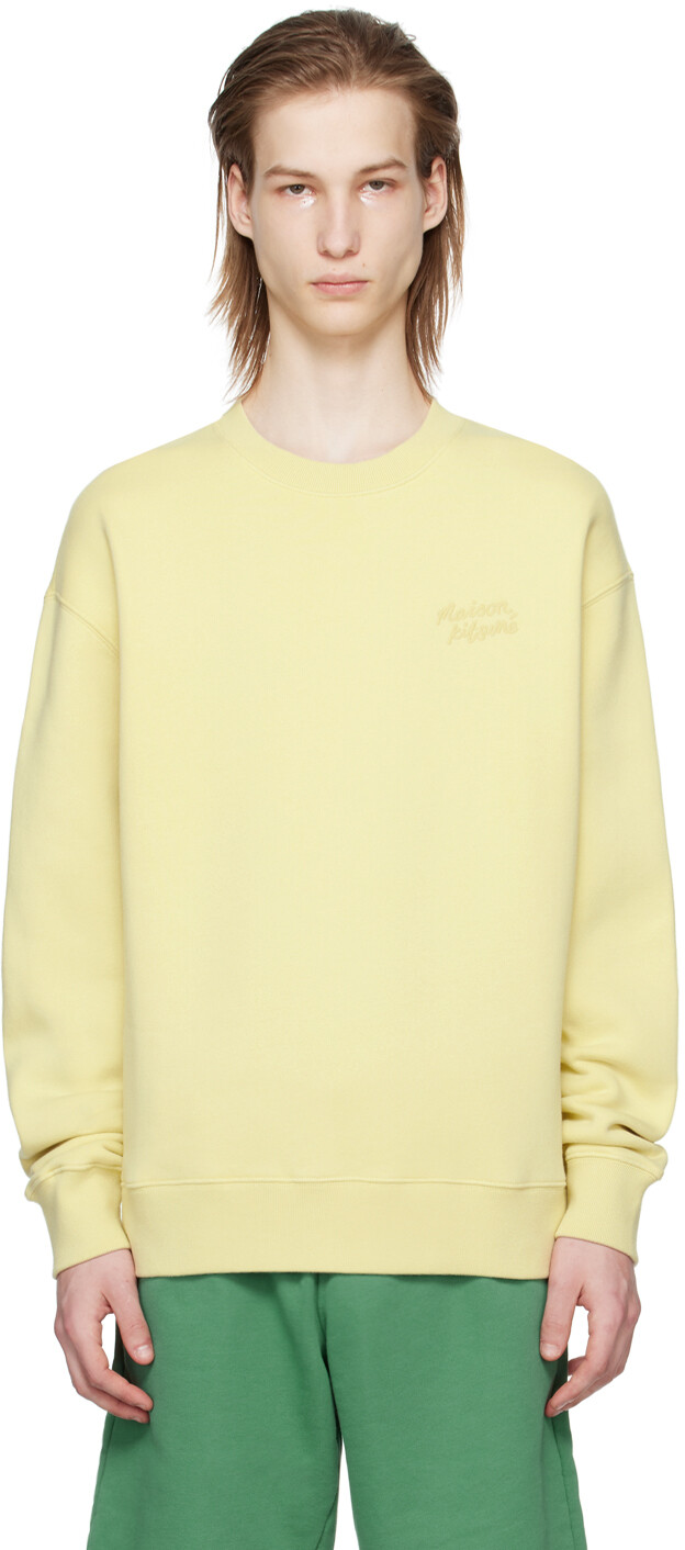 

Желтый свитшот с рукописным вводом Maison Kitsune