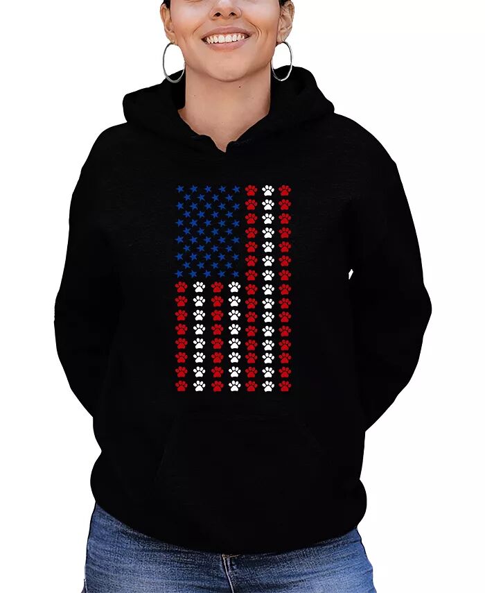 

Женская толстовка с капюшоном Paws Flag Art LA Pop Art, черный