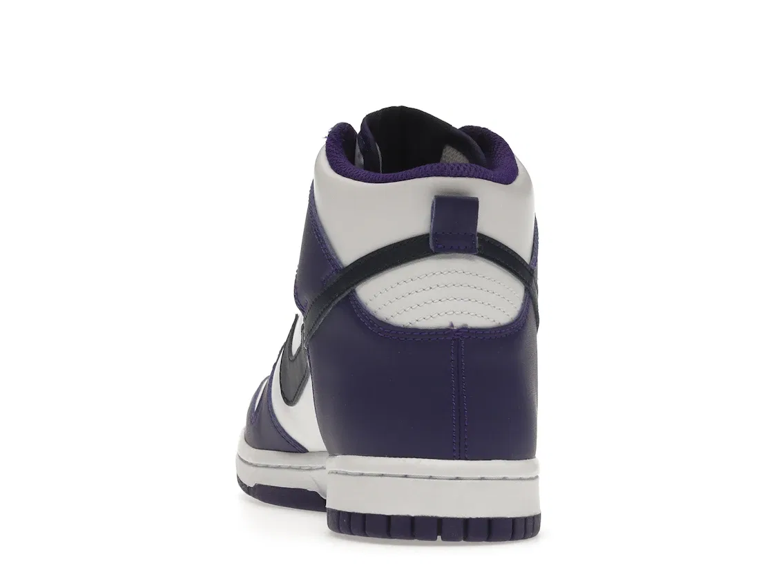 Детские кроссовки для мальчиков высокие Nike Dunk High Nike, White/Electro Purple/Midnight Navy — фото 4