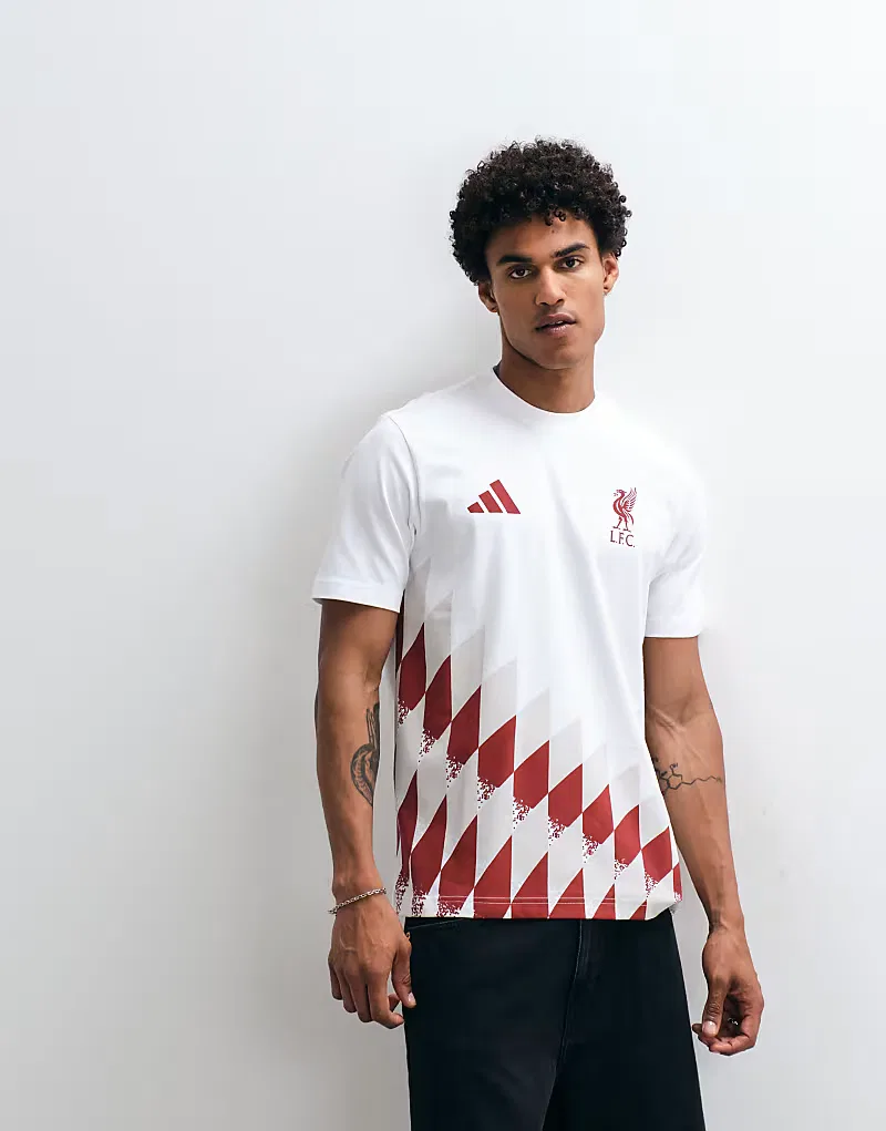 Футболка Adidas Football Liverpool 26/27 Stadium, белый с принтом