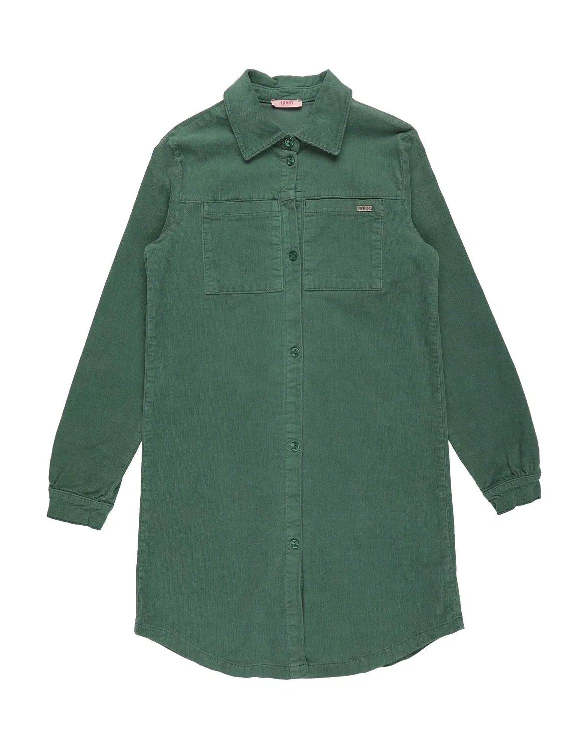Детское платье для девочек из вельвета Classic Collar Liu Jo, зеленый