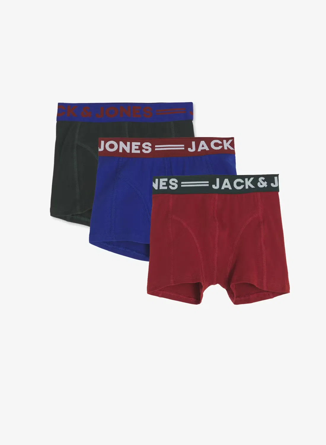 Трусы-боксеры с логотипом, комплект из 3 штук, Jack & Jones Junior, темно-серый меланж
