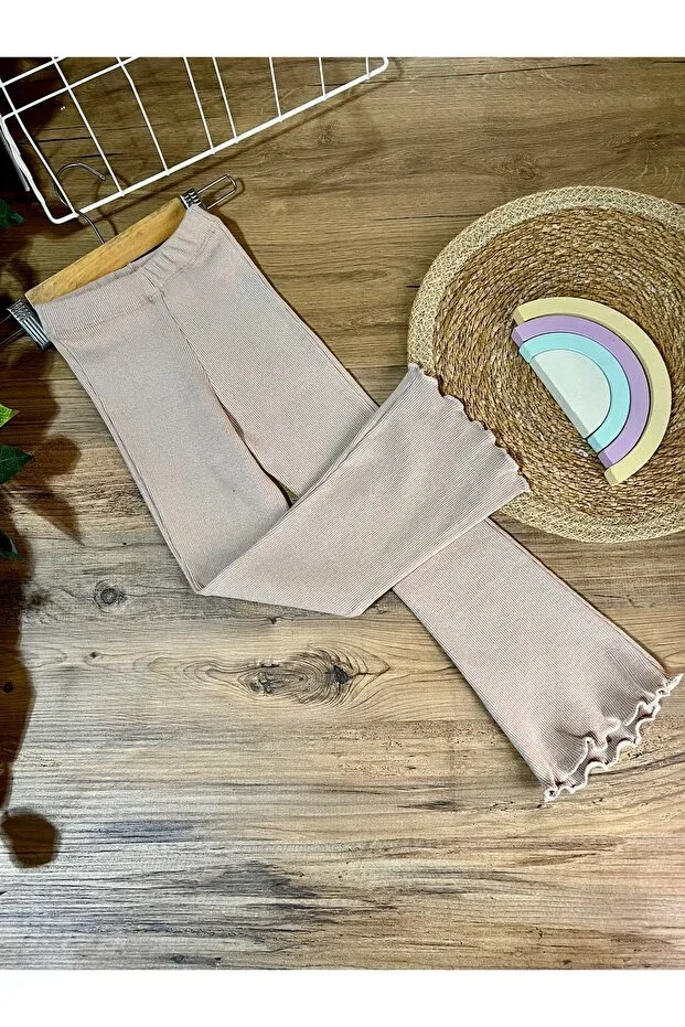 Детские леггинсы для девочек хлопковые с принтом Basics Babyelisco, Beige