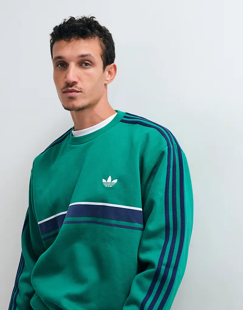 Ретро-свитшот Adidas Originals, зеленый — фото 4