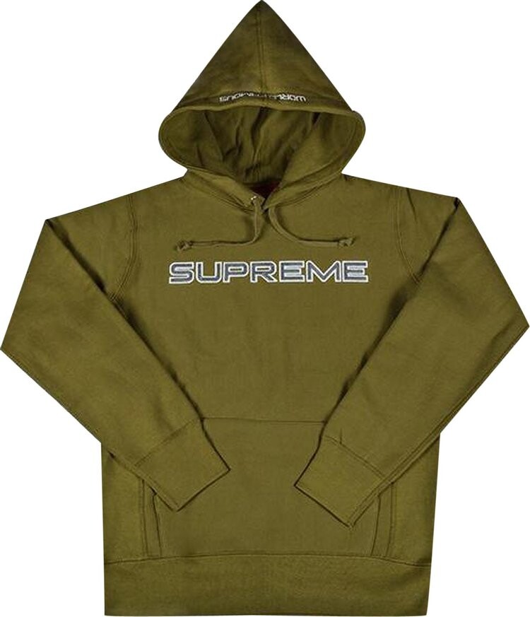

Толстовка Supreme Sequin Logo Hooded Sweatshirt 'Moss', зеленый