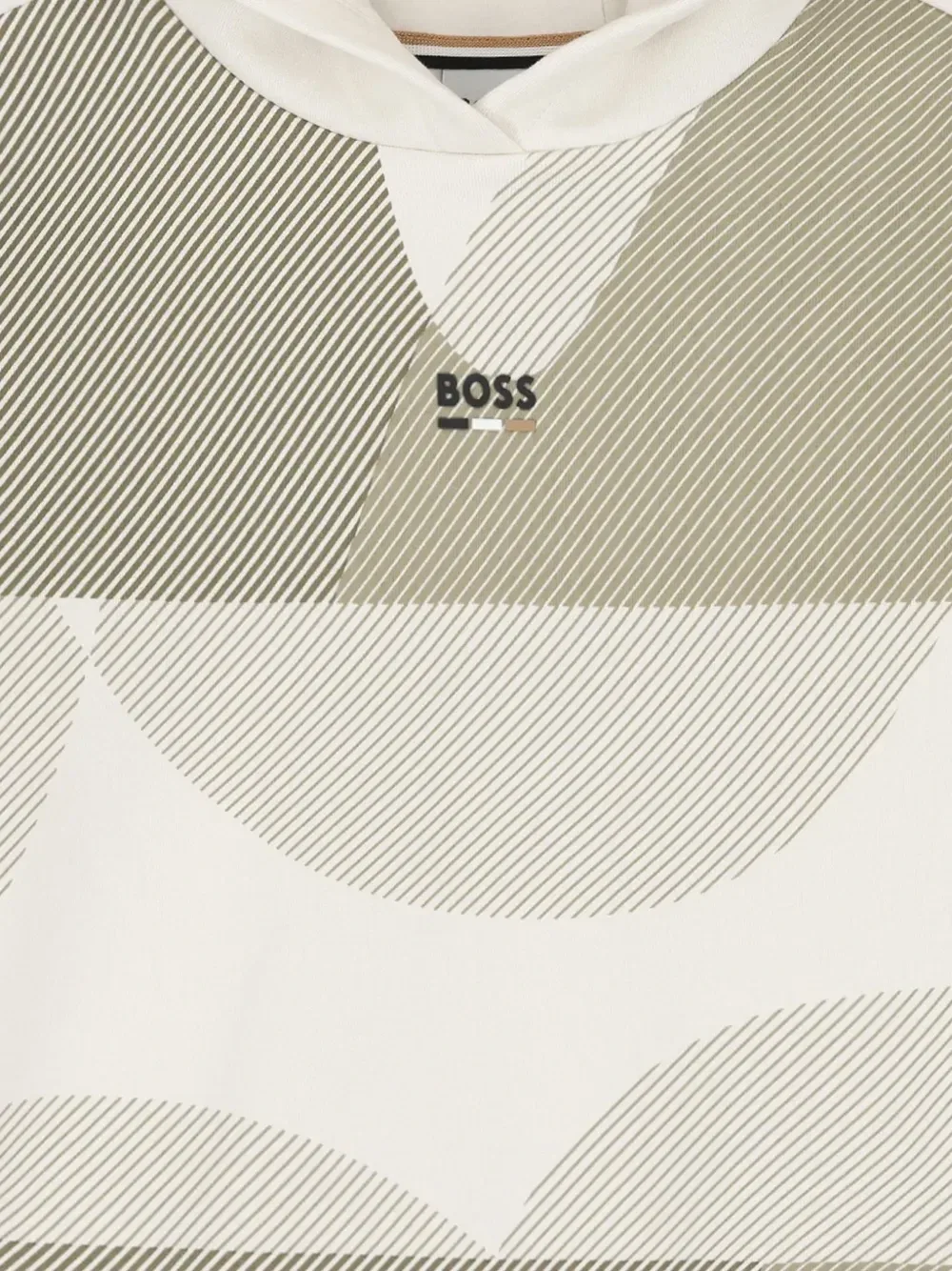 Худи с абстрактным принтом BOSS Kidswear, бежевый — фото 3