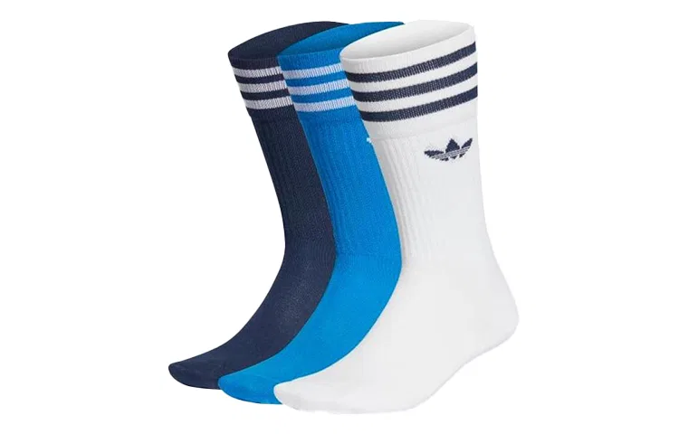 Детские гольфы с принтом Adidas Originals, Black/White/Blue