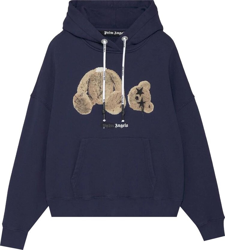 

Худи Palm Angels Spray Bear Hoodie 'Navy/Brown', синий