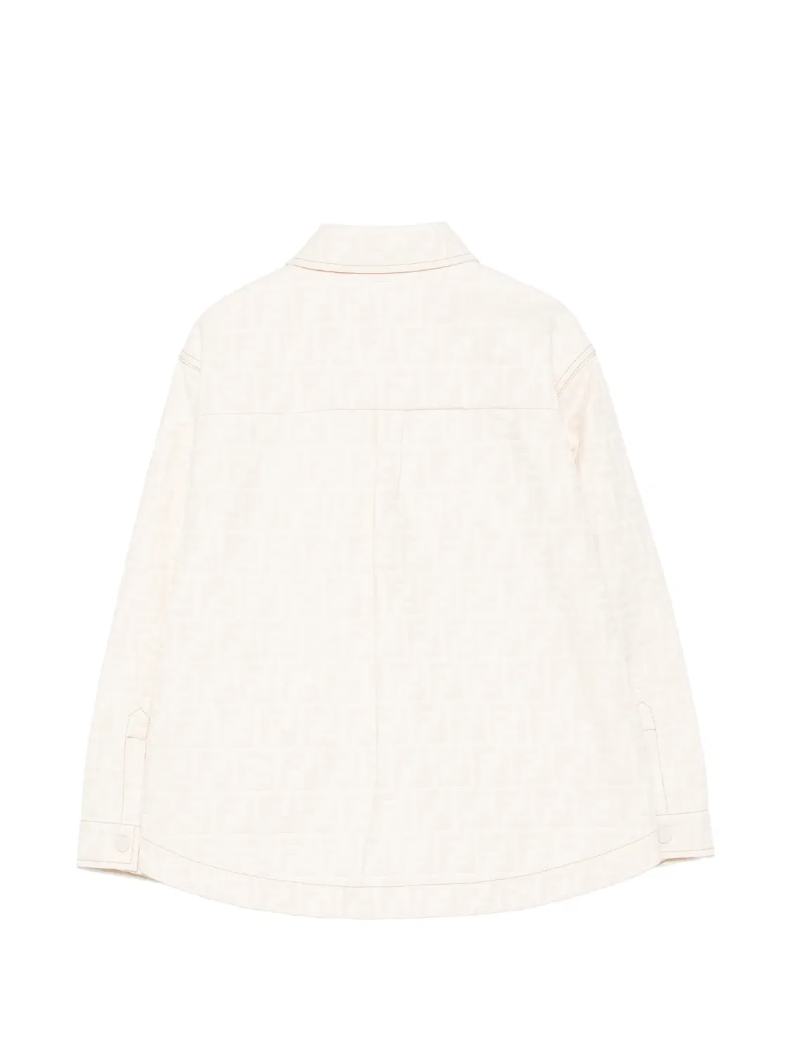Рубашка с монограммой FF Fendi Kids, нейтральные цвета — фото 2