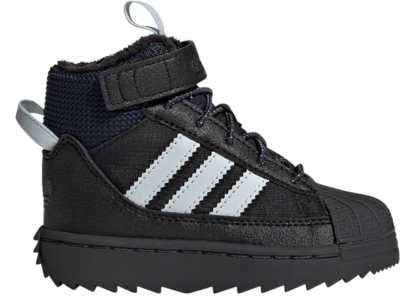 Детские кроссовки Lifestyle с утеплением Adidas Superstar Winter Trek, Core Black/Halo Blue/Carbon