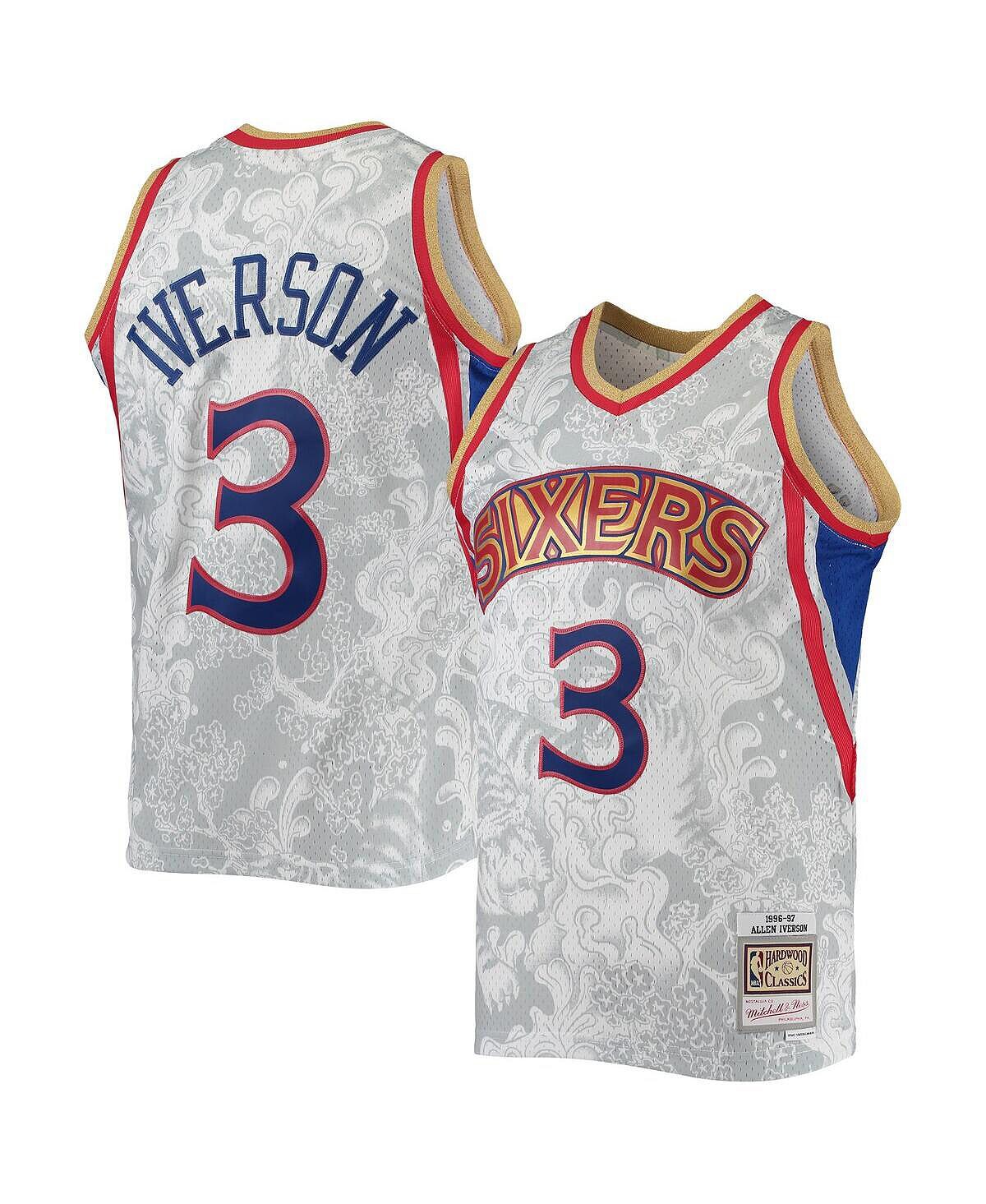 

Мужская футболка allen iverson white philadelphia 76ers hardwood classics 1996-97 lunar new year swingman jersey Mitchell & Ness, белый