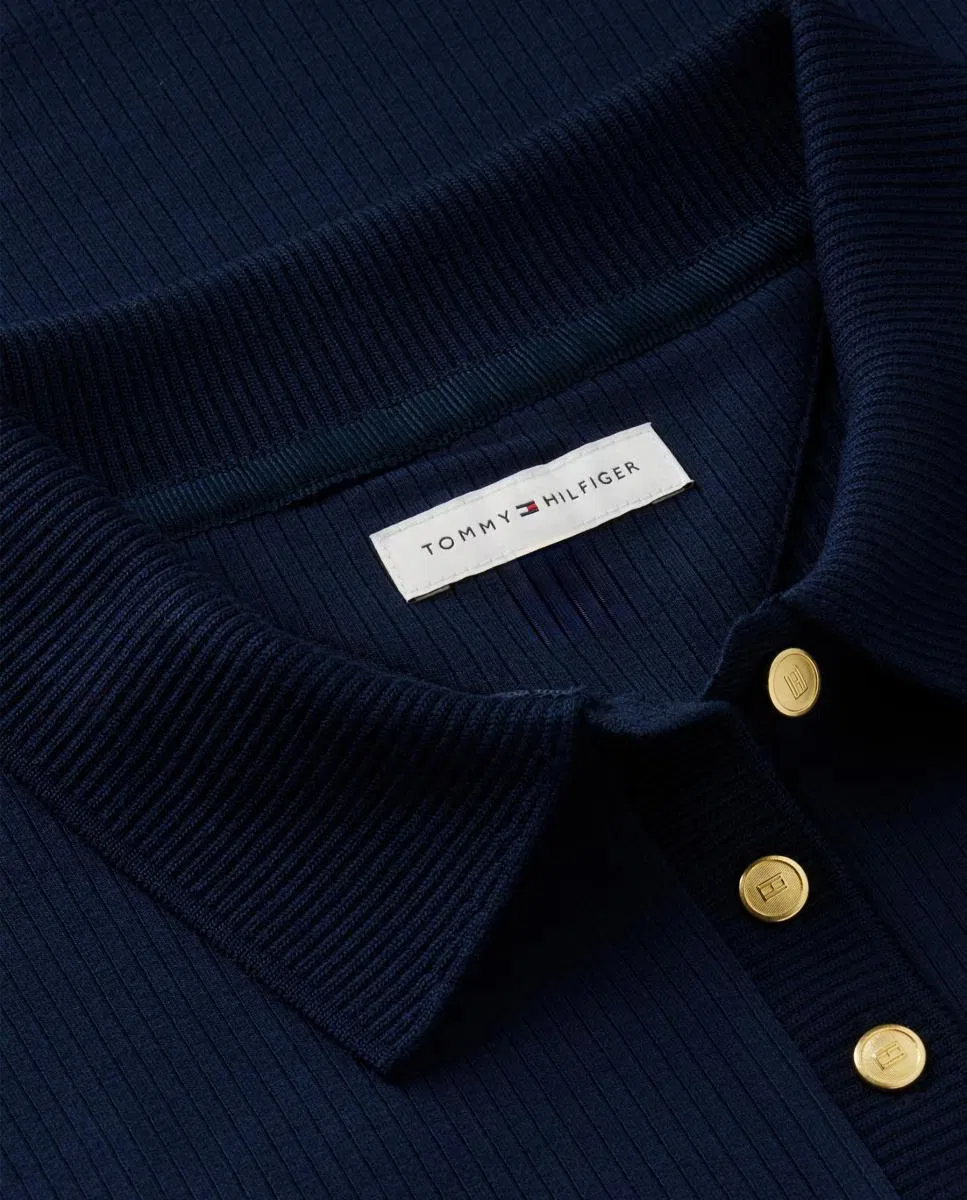 Рубашка с длинным рукавом, Polo Acanalado, Tommy Hilfiger, темно-синий — фото 3