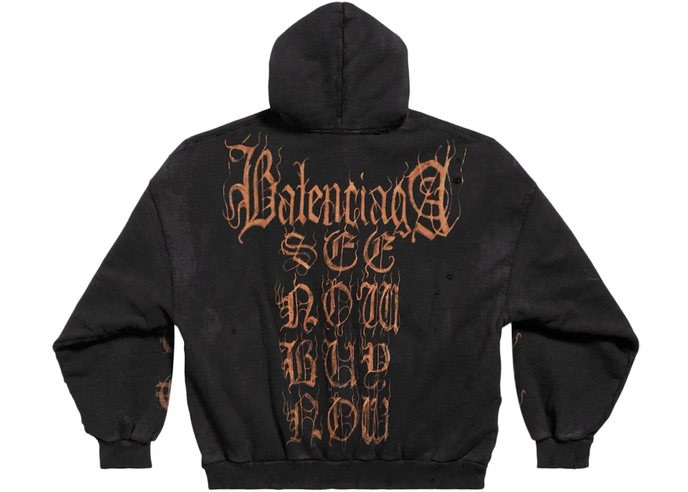 Мужской худи оверсайз Oversized Hoodie Balenciaga, Black Faded — фото 2