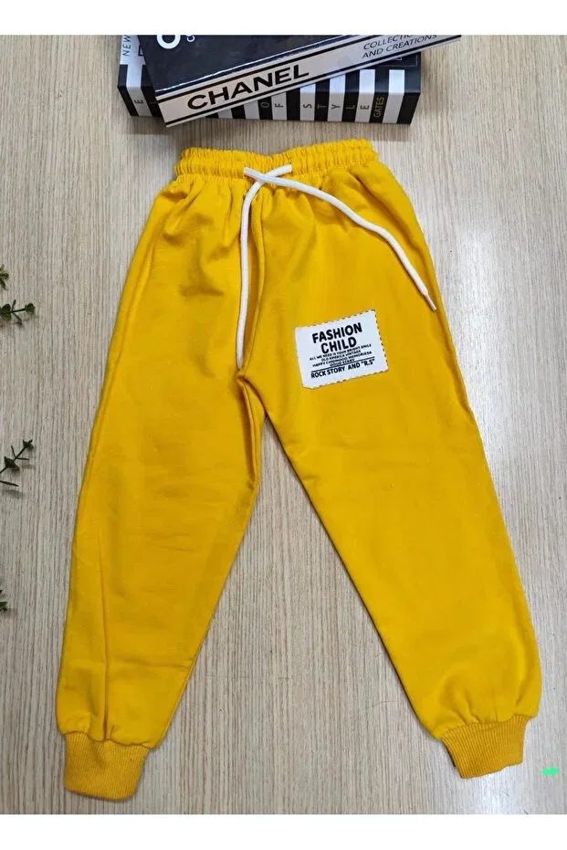 Детский спортивный комплект для девочек с принтом Mgd, White-Yellow — фото 3