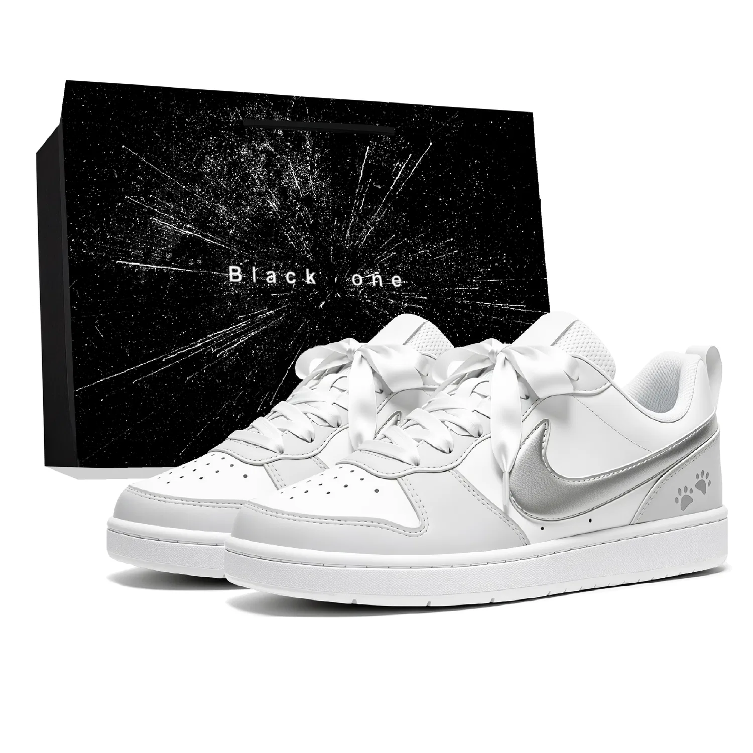 Детские кроссовки для скейтбординга с серебристым принтом Nike Court Borough, Silver Gray
