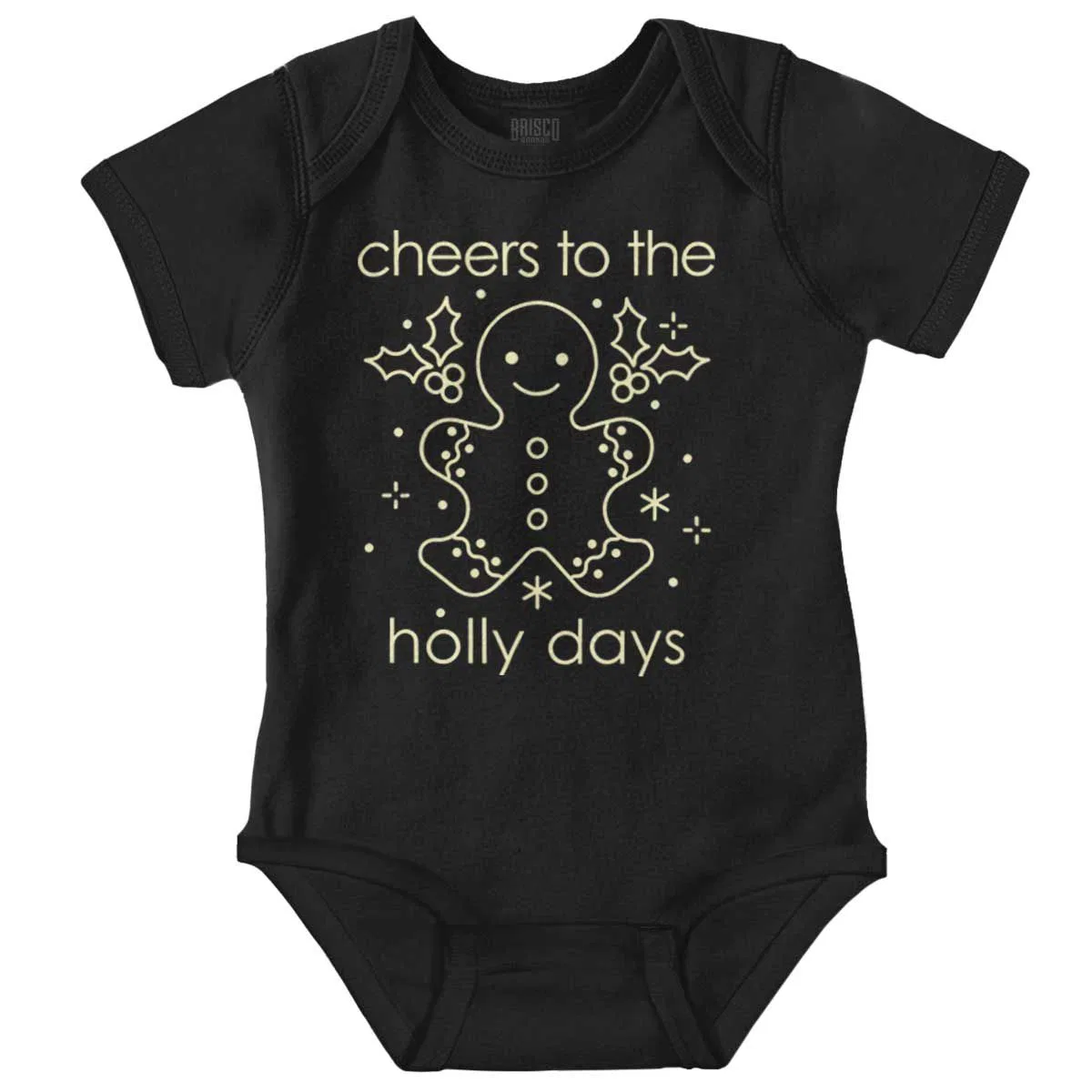 Детское боди с коротким рукавом Christmas Cheers To The Holly Days Brisco Brands, Black