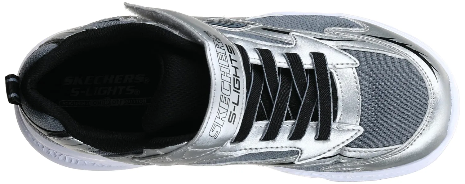 Детские кроссовки для мальчиков с закрытием на липучке Skechers, Black Silver — фото 3