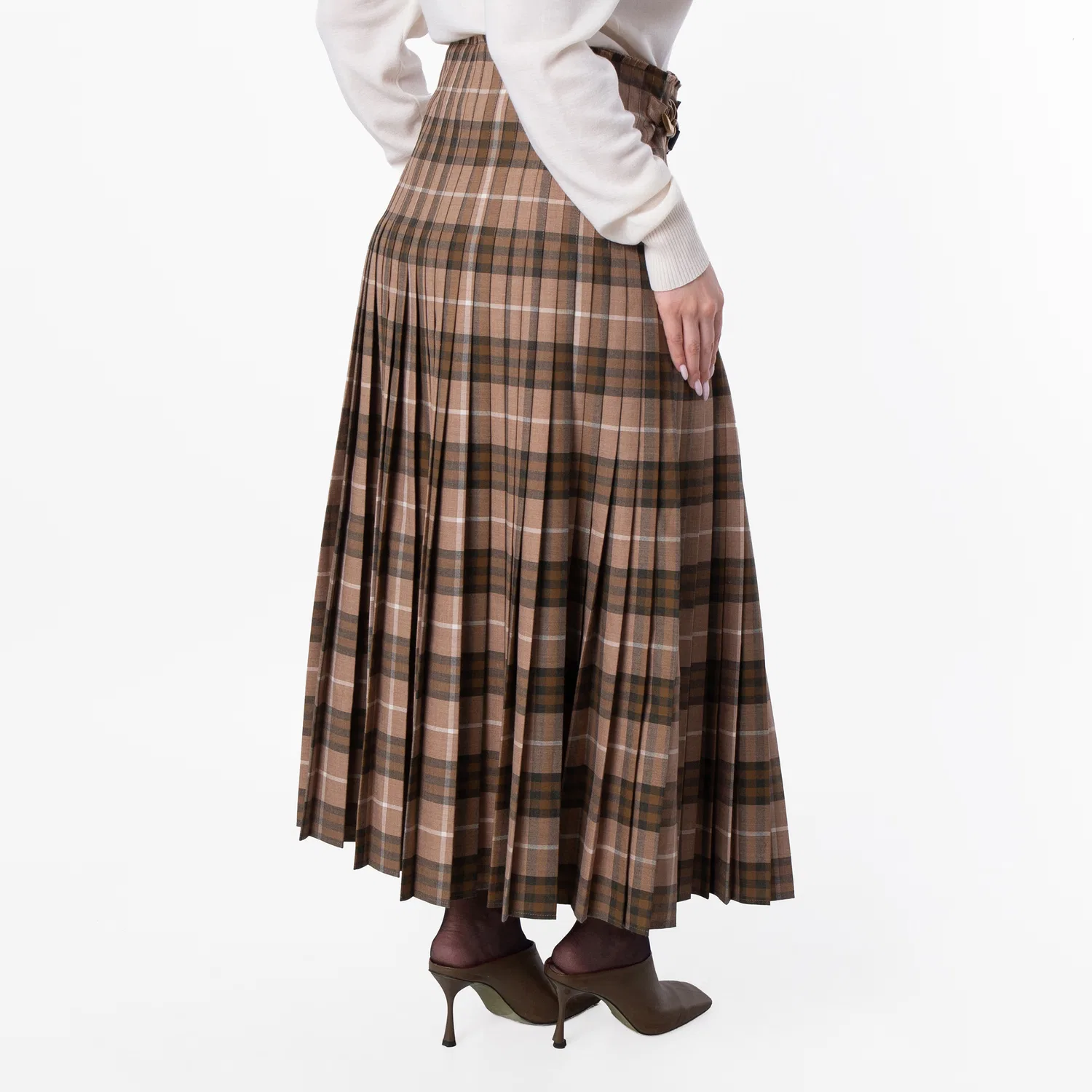 Юбка-килт макси с принтом Check Wool Blend Maxi Kilt Burberry, Camp Ip Check — фото 4