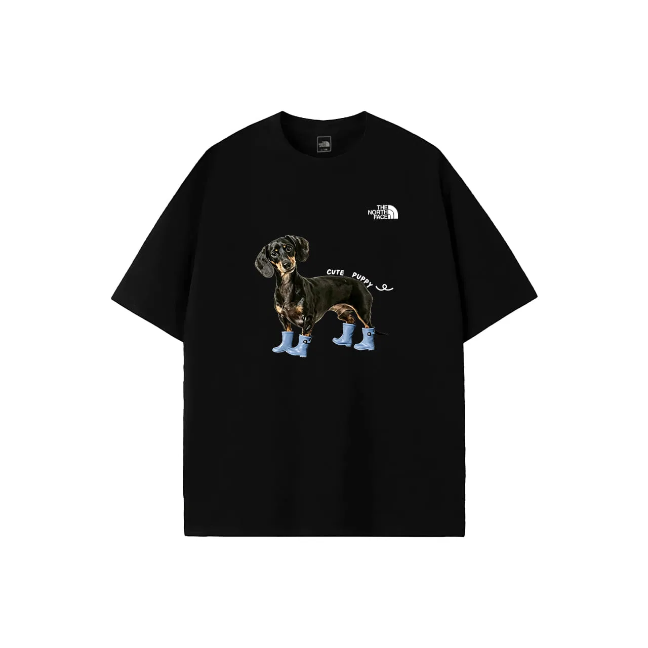 Детская футболка с принтом Cute Puppy Dark Black THE NORTH FACE