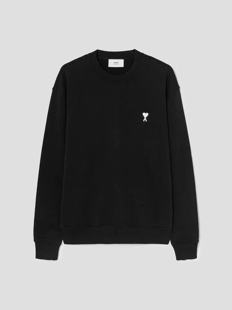 Свитшот с белым сердцем ADC AMI PARIS, Black