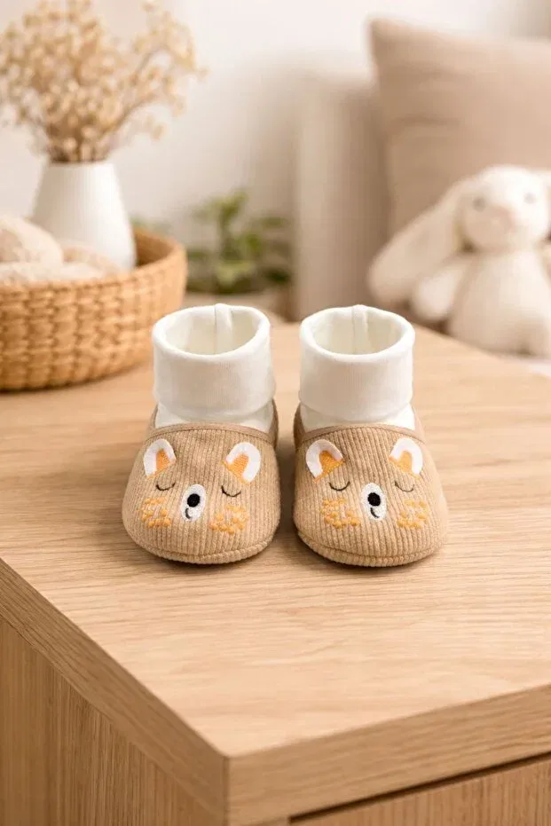 Детские пинетки из мягкого трикотажа Basics Numix Baby Kids, Brown — фото 4