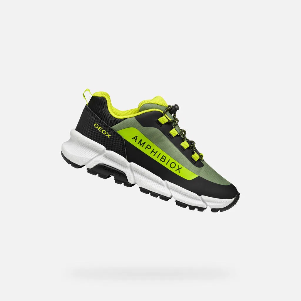 Детские кроссовки с дышащей подошвой Flexyper Plus Babx A Geox, Olivgrun Silbergrun