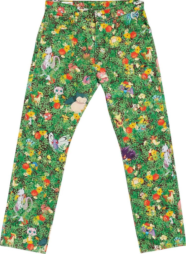 

Джинсы Levi's x Pokémon 551 Z Authentic Straight Jeans 'Garden Green', зеленый