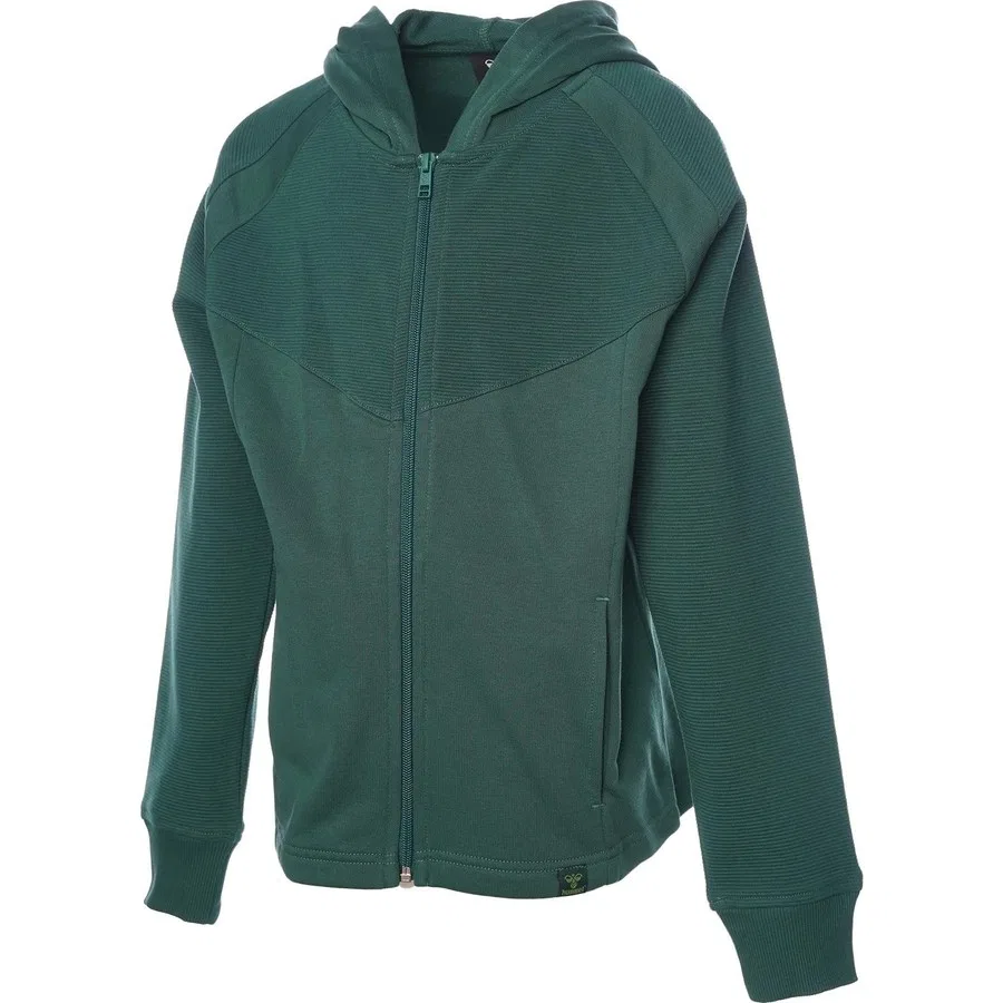 Детский свитшот с капюшоном и молнией Hummel Hmleluf Zip, Зеленый