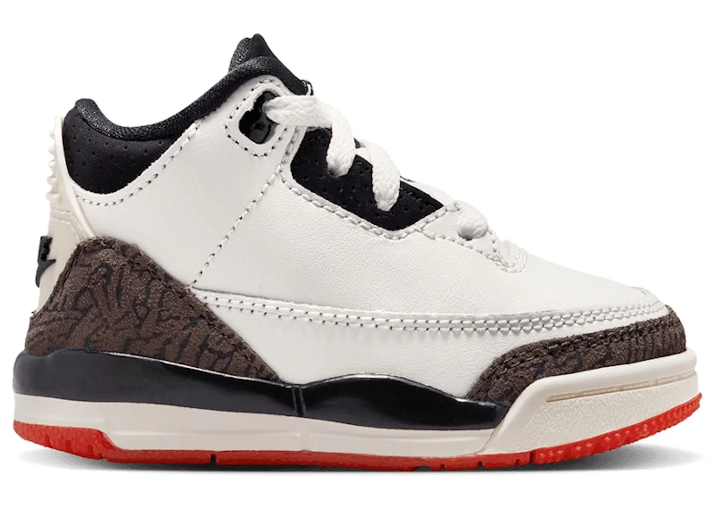 Детские кроссовки с принтом слоновой кости Air Jordan 3 Retro World's Best Dad Jordan, Sail/Black/University Red/Pale Ivory/Palomino