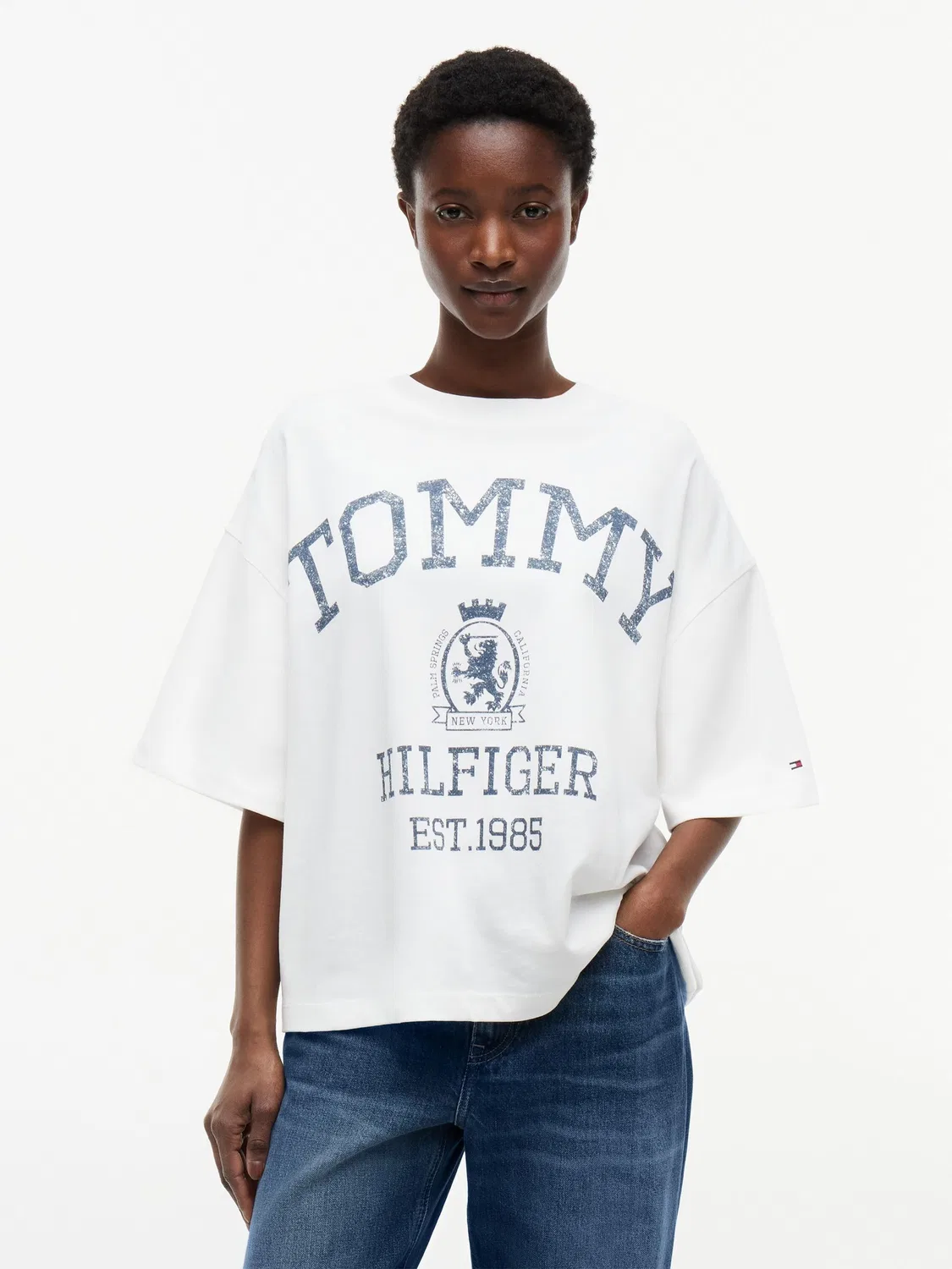 Футболка оверсайз Natural Crest Relaxed Oversized Tommy Hilfiger, натуральный